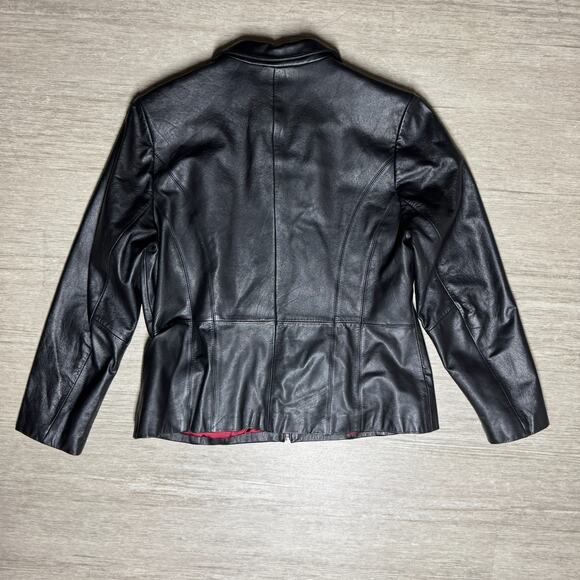 VTG 90s Wilsons Leather Maxima Jacket Black XL Full Zip Lined - Picture 2 of 8